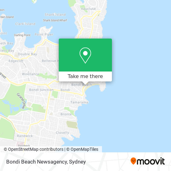 Mapa Bondi Beach Newsagency