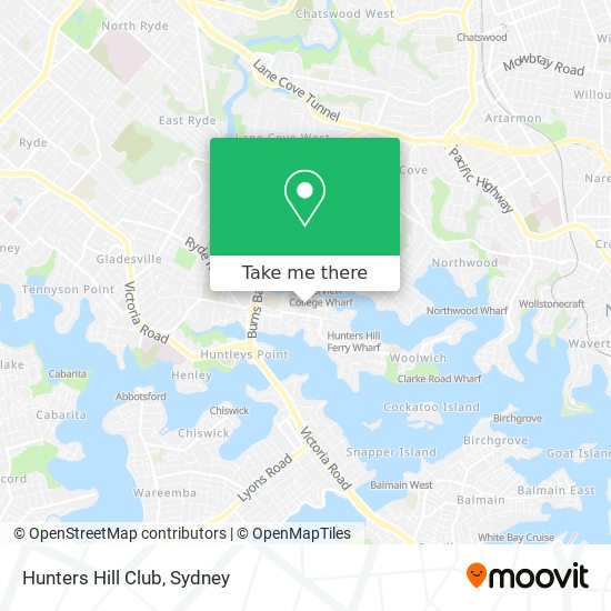 Mapa Hunters Hill Club