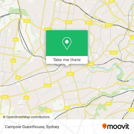 Mapa Campsie Guesthouse