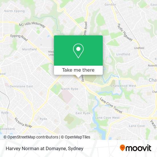 Harvey Norman at Domayne map