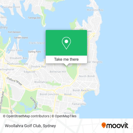 Mapa Woollahra Golf Club