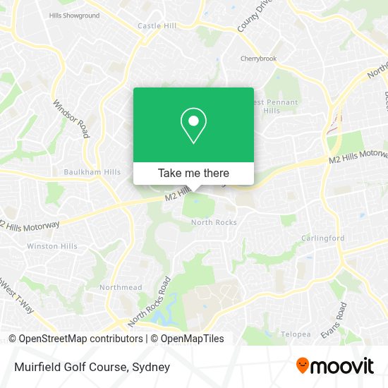 How to get to Muirfield Golf Course in North Rocks by Bus or Train?