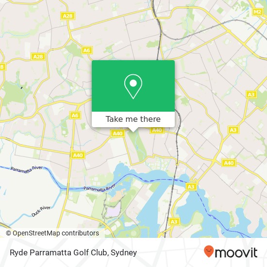 Ryde Parramatta Golf Club map