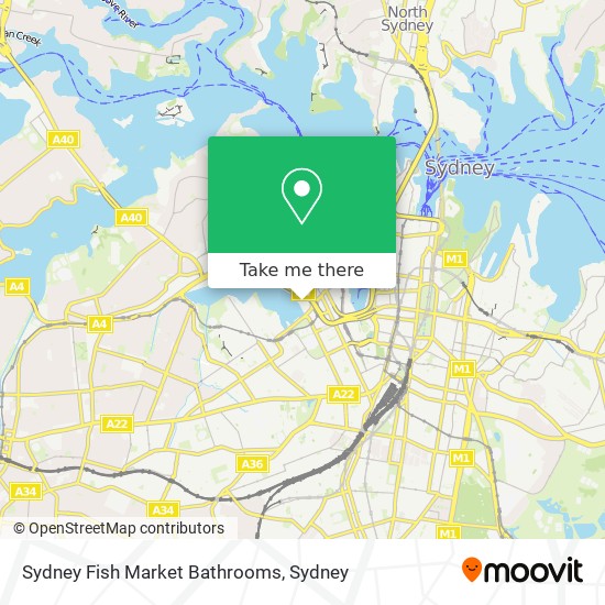 Mapa Sydney Fish Market Bathrooms