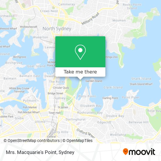 Mrs. Macquarie's Point map