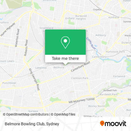 Belmore Bowling Club map