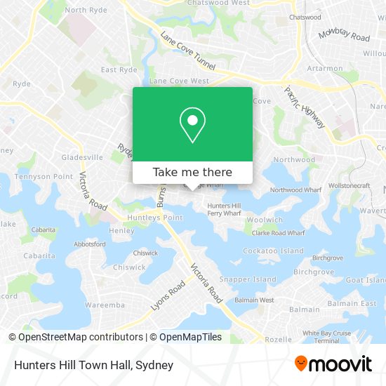 Hunters Hill Town Hall map
