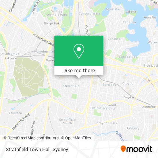 Mapa Strathfield Town Hall