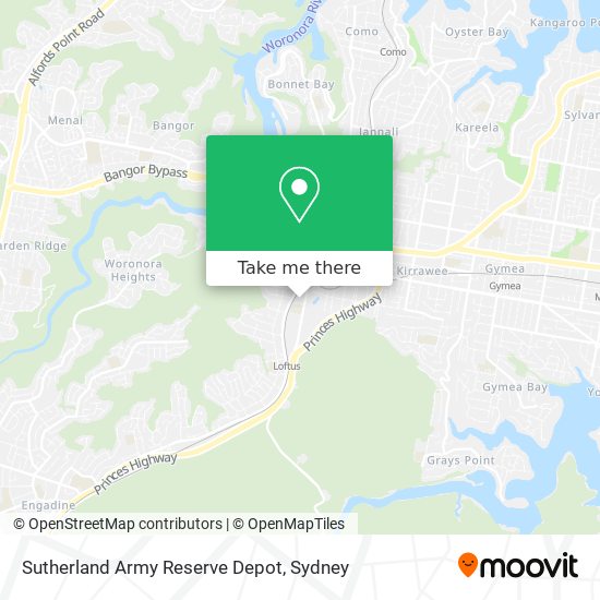Mapa Sutherland Army Reserve Depot