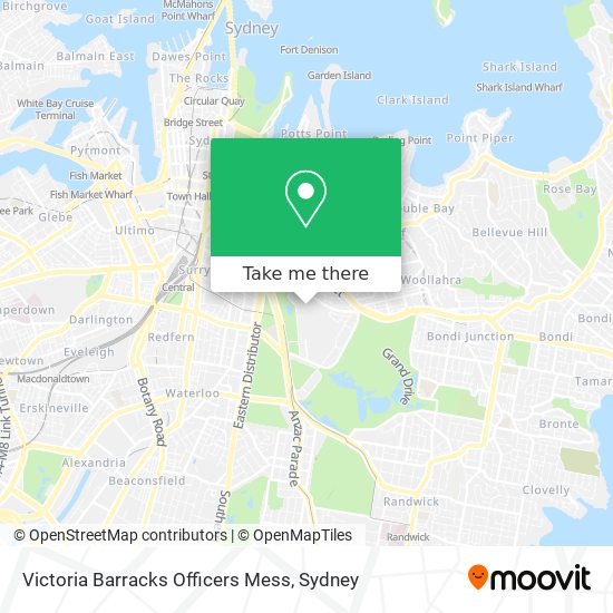 Mapa Victoria Barracks Officers Mess