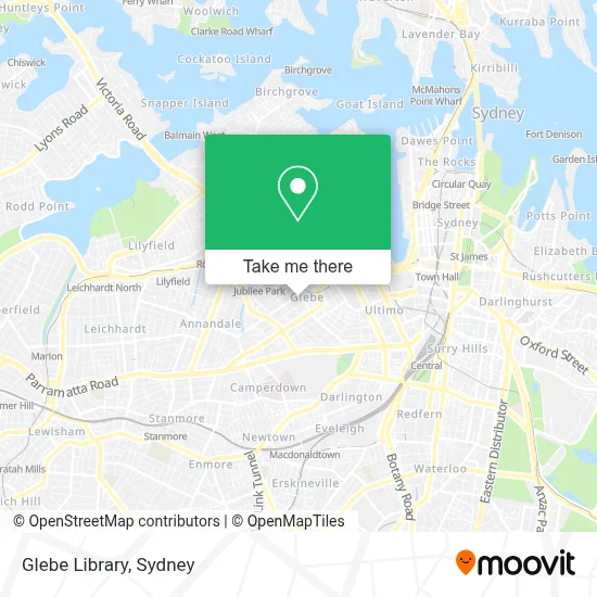 Glebe Library map