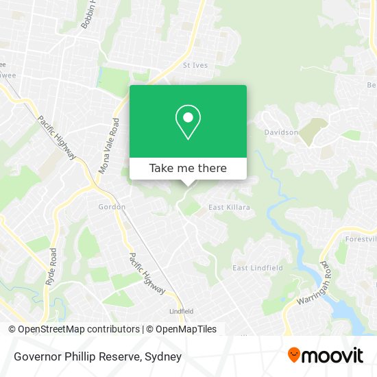 Mapa Governor Phillip Reserve