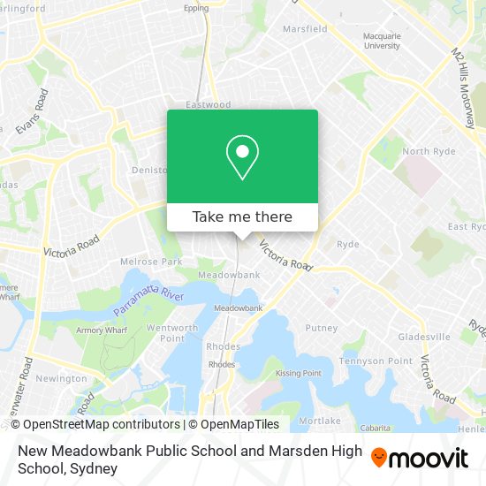 New Meadowbank Public School and Marsden High School map