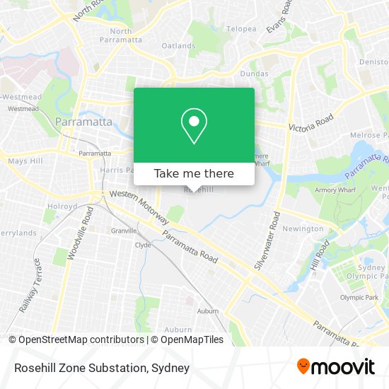 Mapa Rosehill Zone Substation