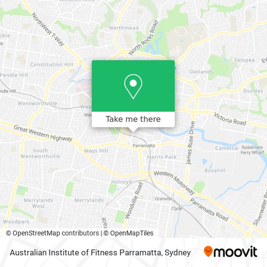 Mapa Australian Institute of Fitness Parramatta