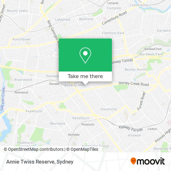 Mapa Annie Twiss Reserve