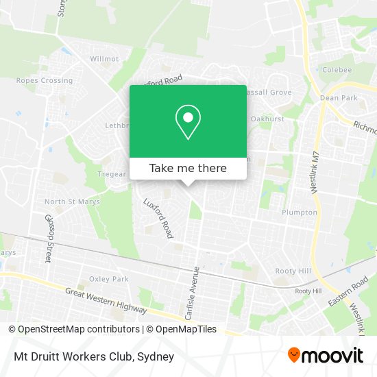 Mt Druitt Workers Club map