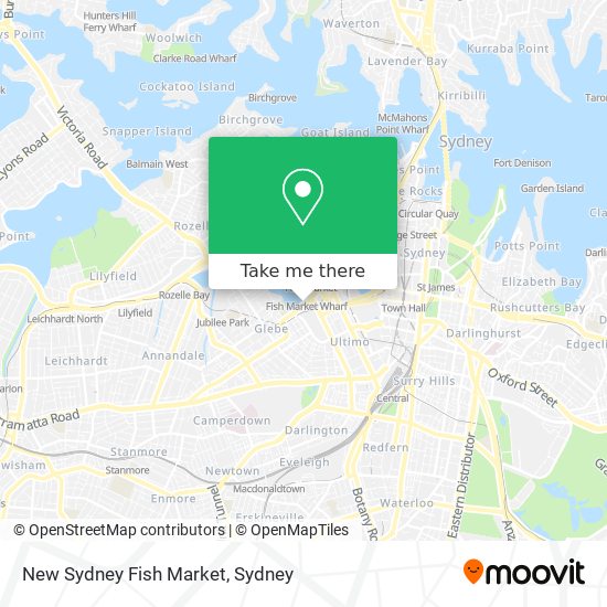Mapa New Sydney Fish Market