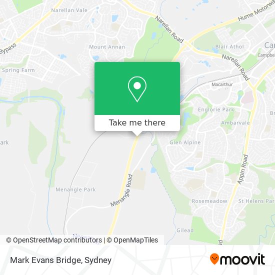 Mapa Mark Evans Bridge