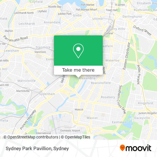 Mapa Sydney Park Pavillion