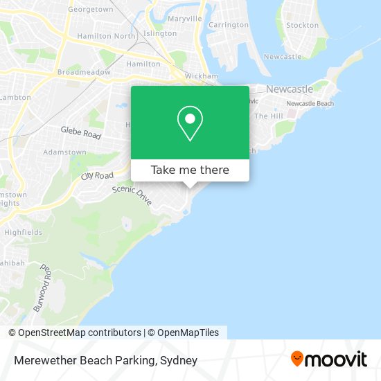 Merewether Beach Parking map