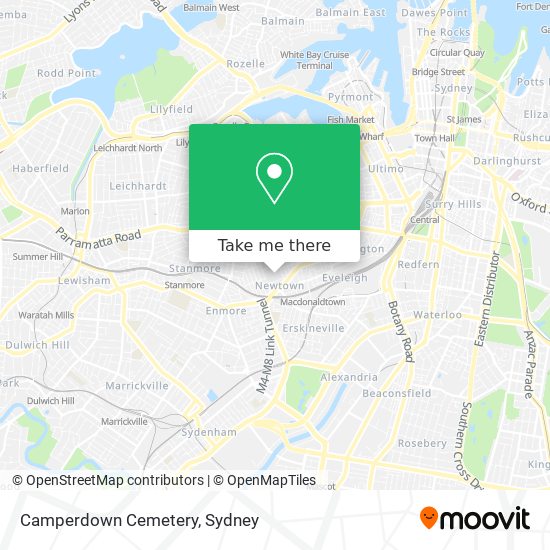 Camperdown Cemetery map