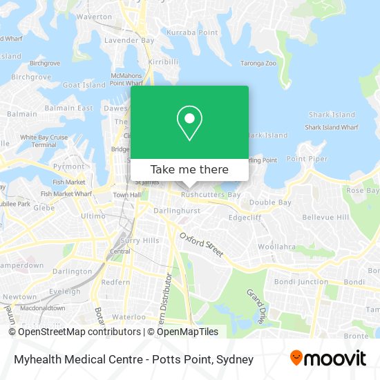 Mapa Myhealth Medical Centre - Potts Point