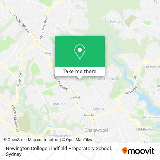 Mapa Newington College Lindfield Preparatory School