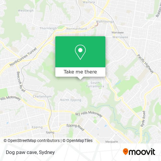Mapa Dog paw cave