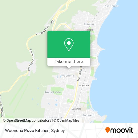 Mapa Woonona Pizza Kitchen