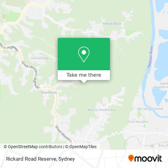 Rickard Road Reserve map