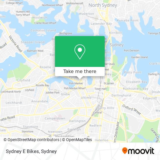 Mapa Sydney E Bikes