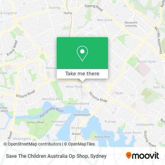 Mapa Save The Children Australia Op Shop