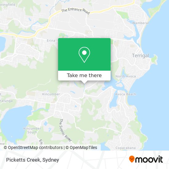 Picketts Creek map