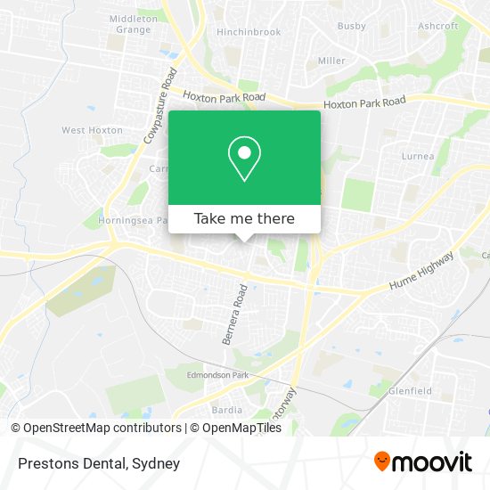 Prestons Dental map
