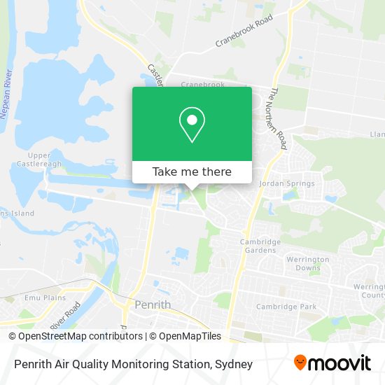 Penrith Air Quality Monitoring Station map