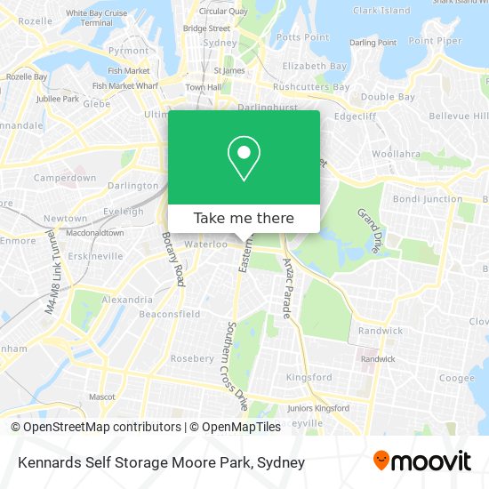 Kennards Self Storage Moore Park map