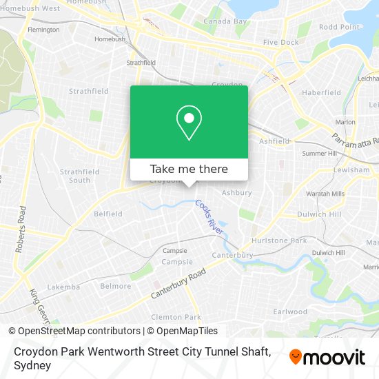 Mapa Croydon Park Wentworth Street City Tunnel Shaft