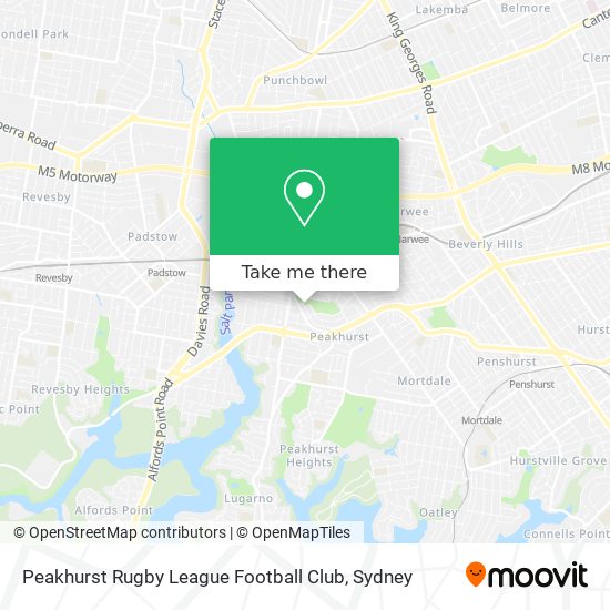 Peakhurst Rugby League Football Club map