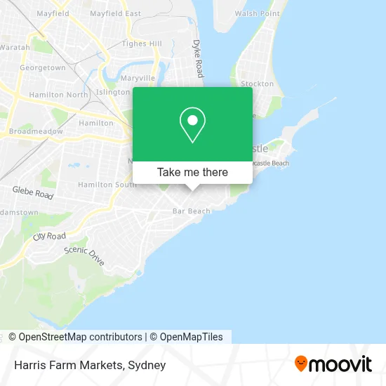 How to Get to Harris Farm Markets in Cooks Hill by Bus or Train?