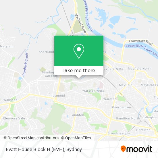 Evatt House Block H (EVH) map