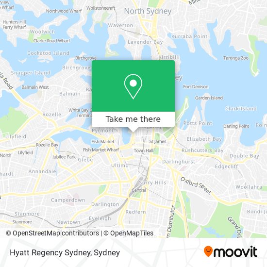 Mapa Hyatt Regency Sydney