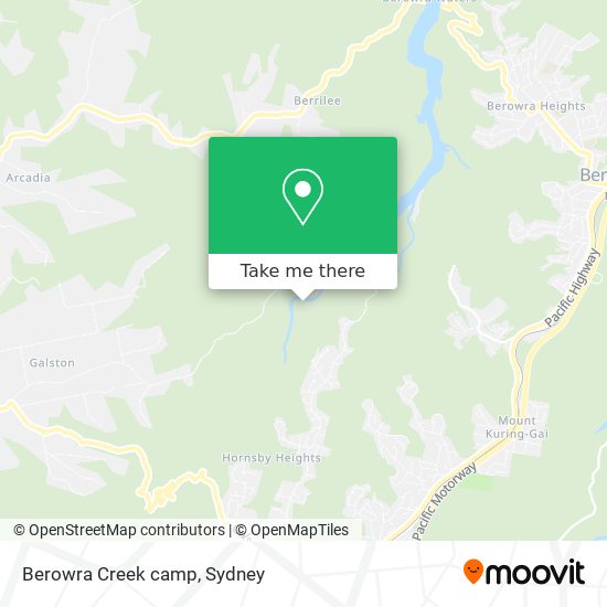 Mapa Berowra Creek camp
