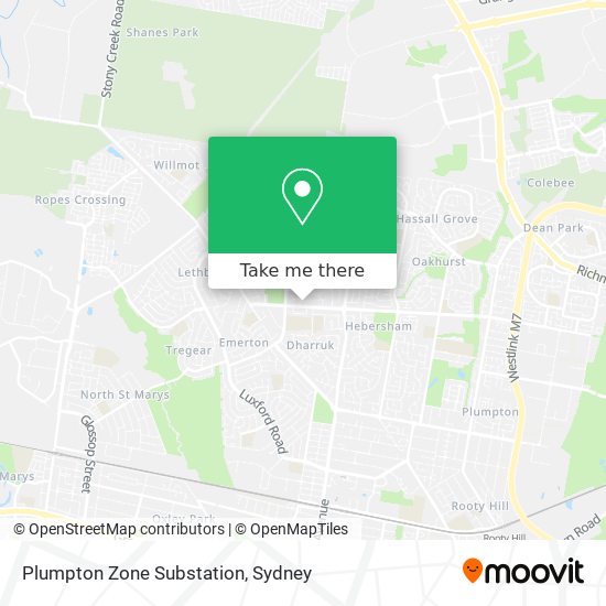 Mapa Plumpton Zone Substation