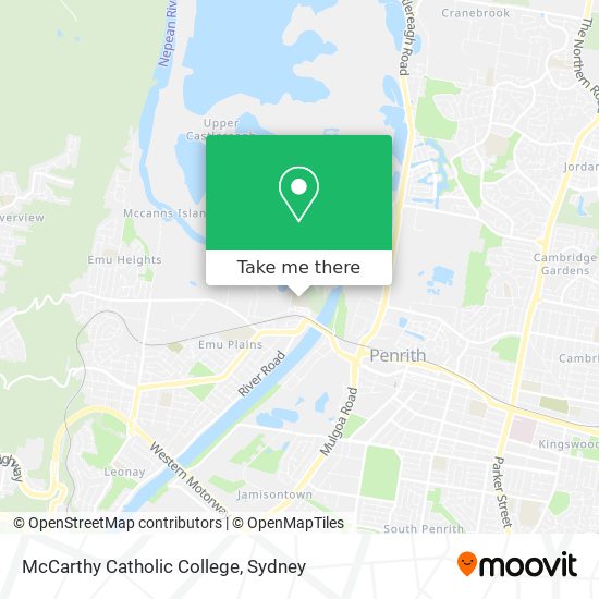 Mapa McCarthy Catholic College
