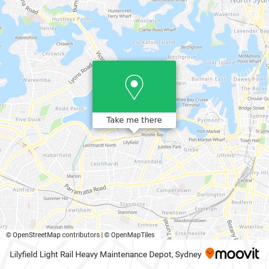 Lilyfield Light Rail Heavy Maintenance Depot map