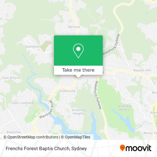 Mapa Frenchs Forest Baptis Church