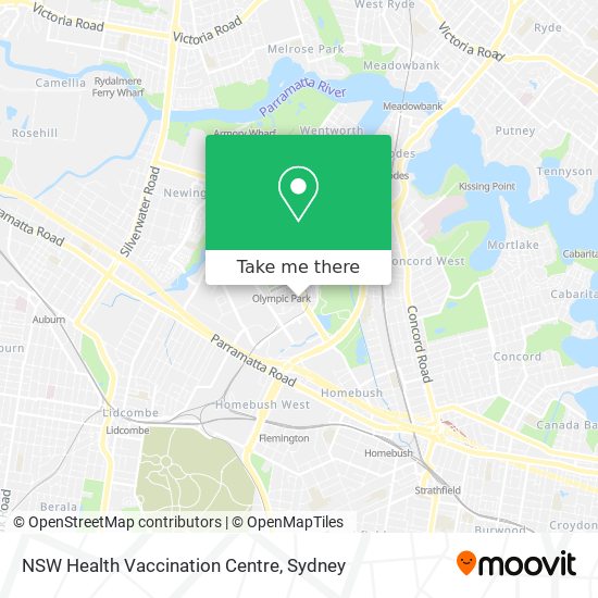 Mapa NSW Health Vaccination Centre