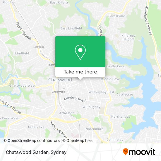 Mapa Chatswood Garden