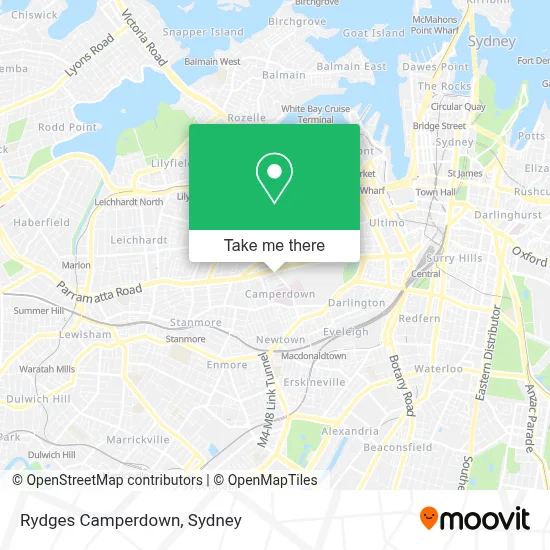 Rydges Camperdown map